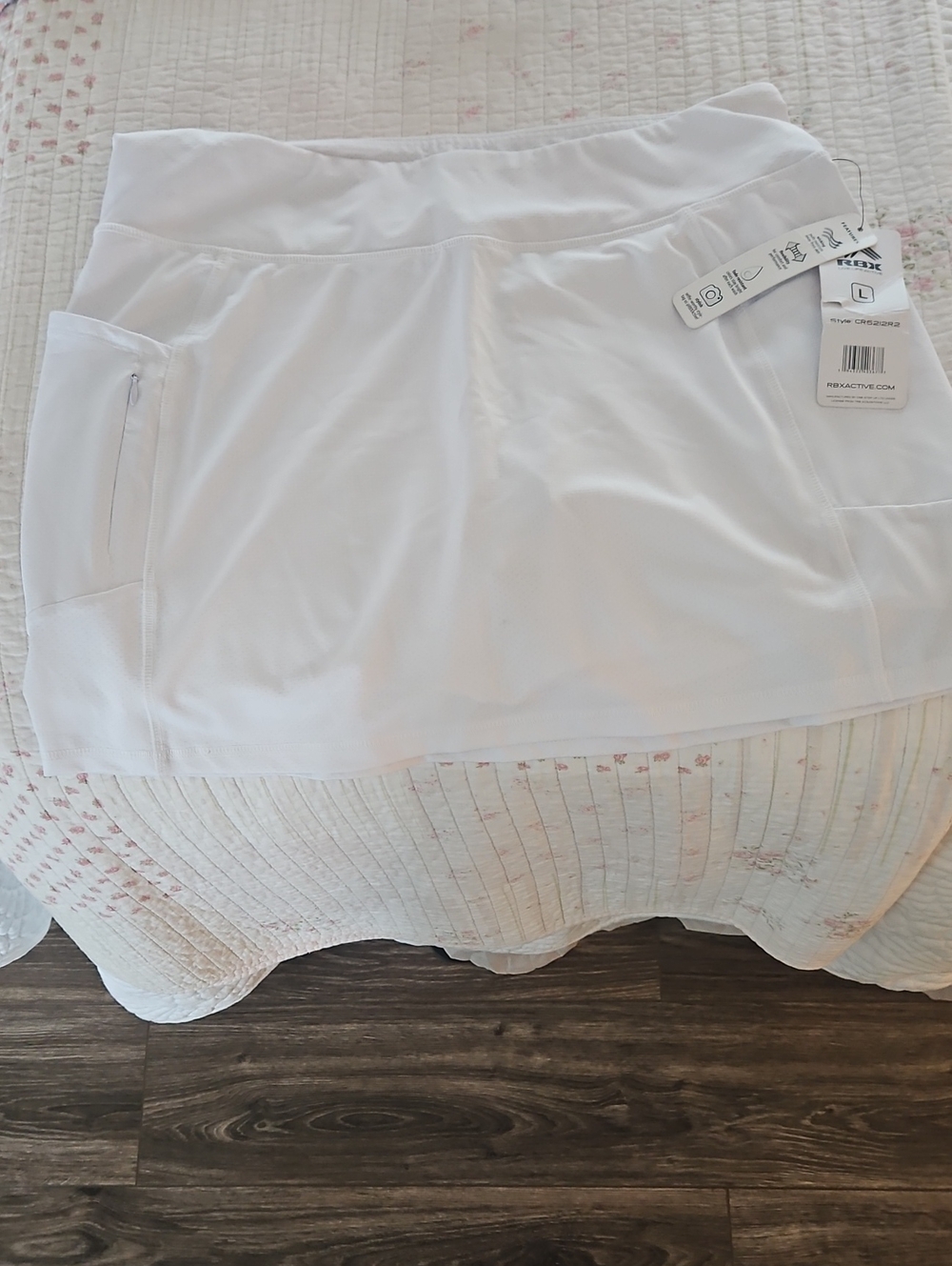 RBX White Performance Skort with Built-In Shorts